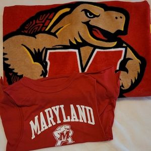 University of Maryland official logo blanket and muscle tee bundle